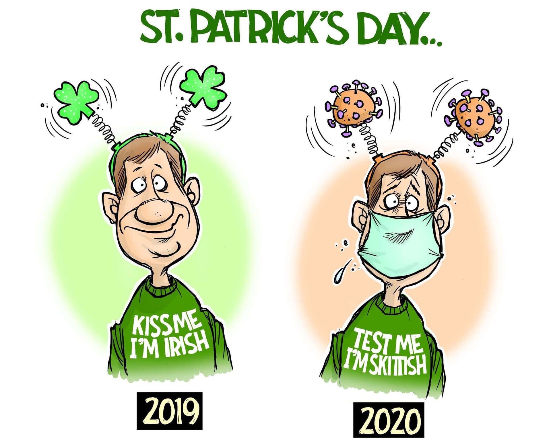 Coronavirus Funny St. Patrick's Day Background