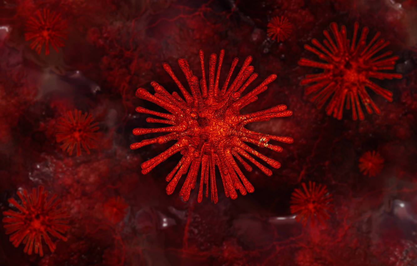 Coronavirus Model Fireworks Shred Background