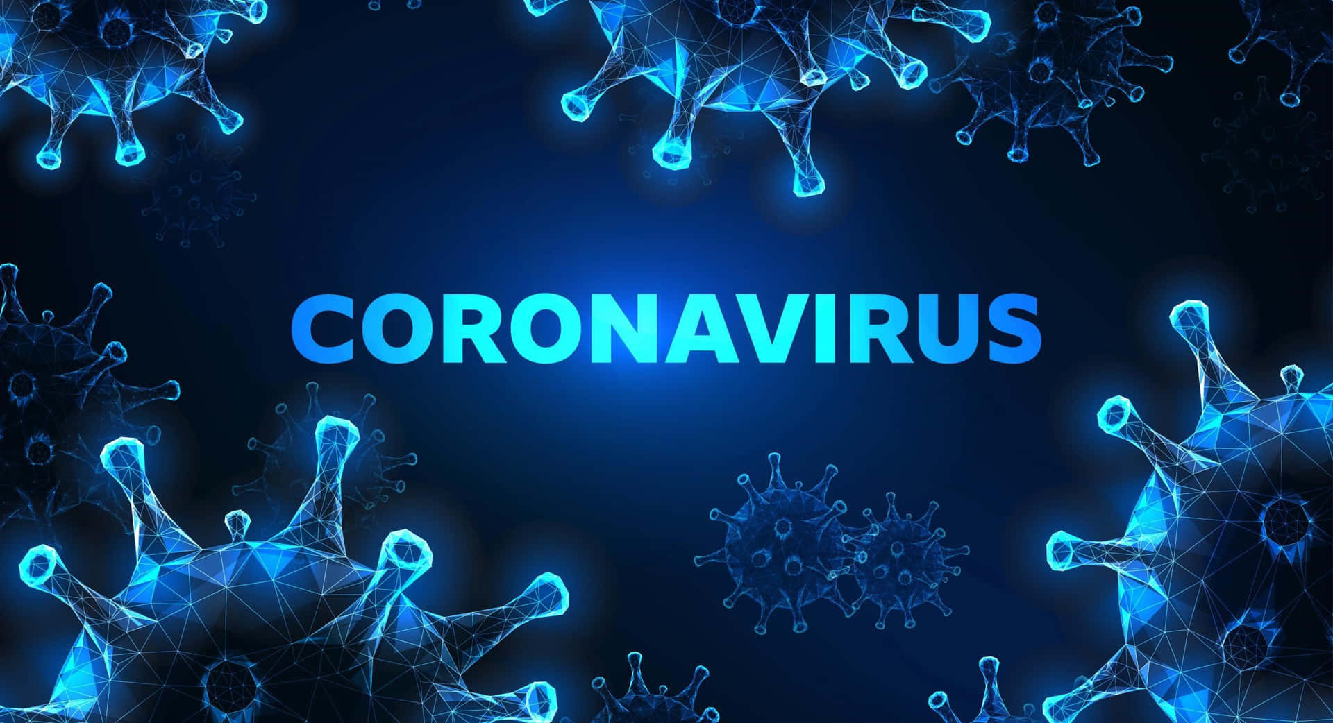 Coronavirus Visualization Blue Background Wallpaper
