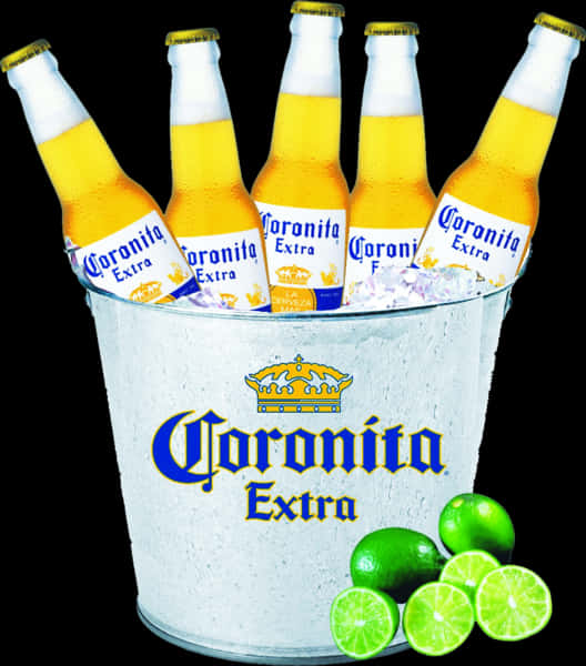 Coronita Extra Beer Bucket Limes PNG