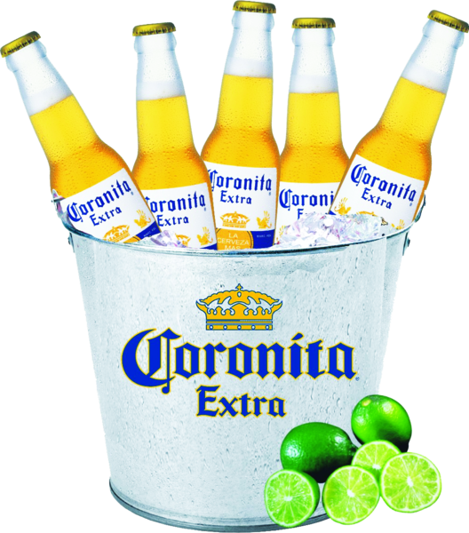 Coronita Extra Beer Bucket With Limes PNG