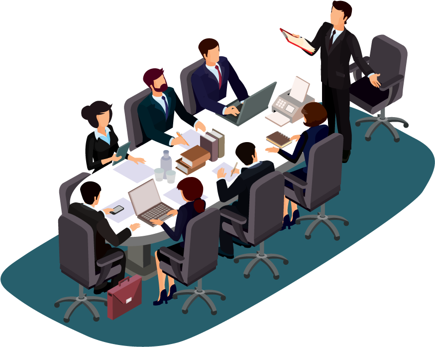 Corporate Team Meeting Illustration PNG