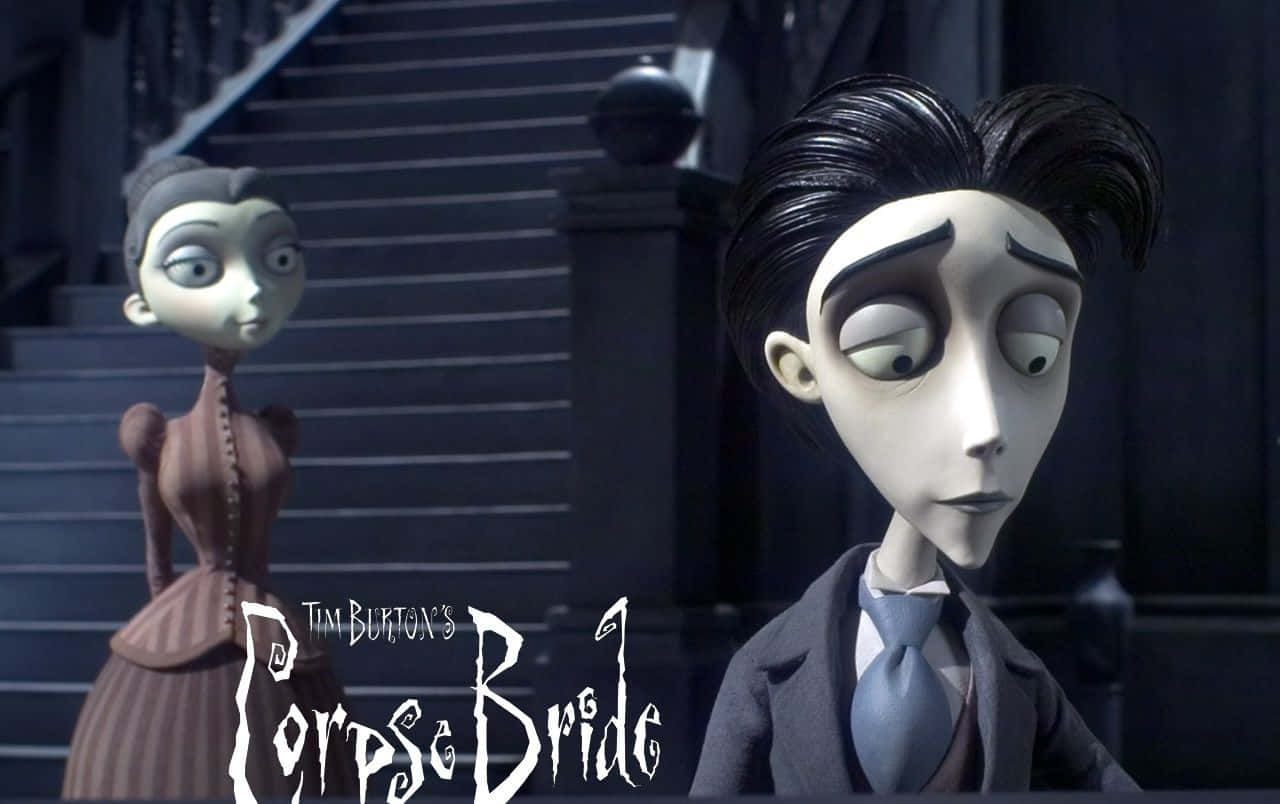 Enchanting Corpse Bride and Groom in a Haunting Scene