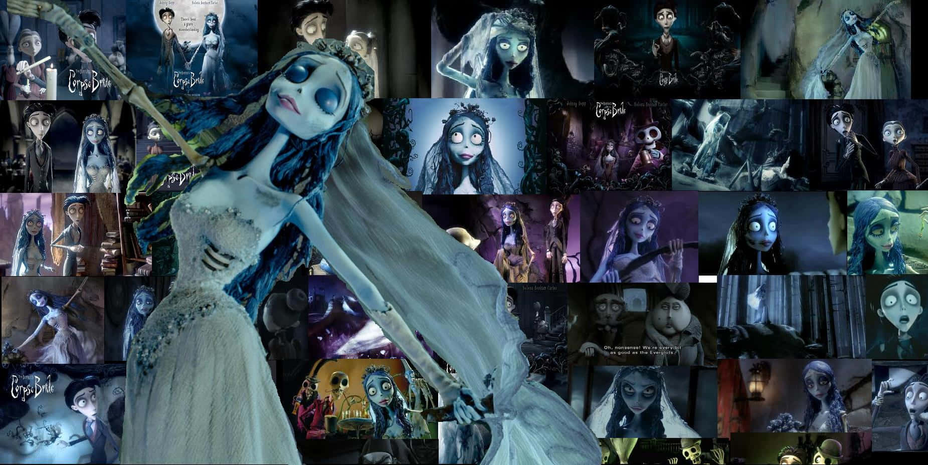 Enchanting Corpse Bride and Her Beloved in a Moonlit Forest