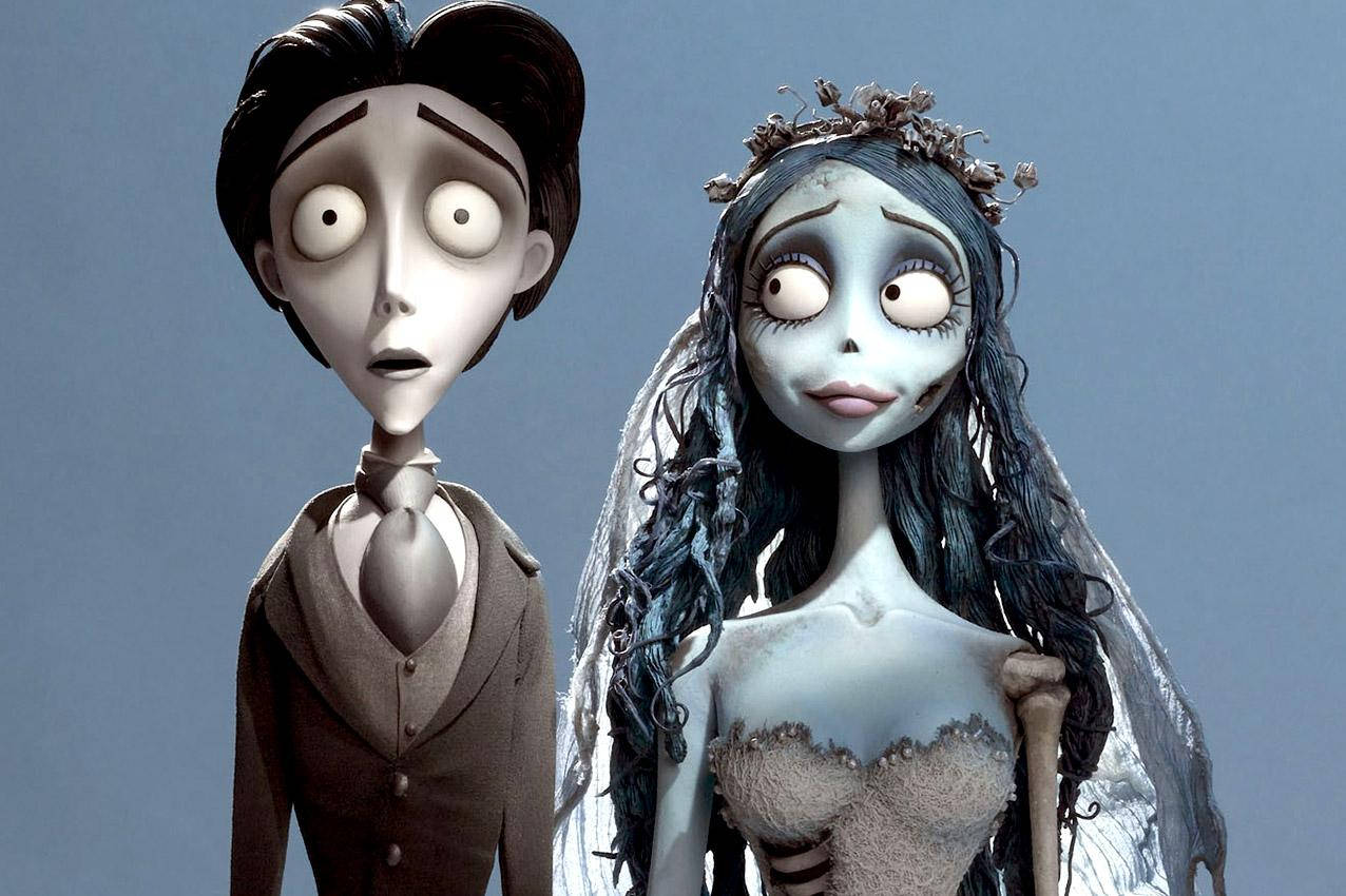 Corpse Bride Emily With Surprised Victor Wallpaper