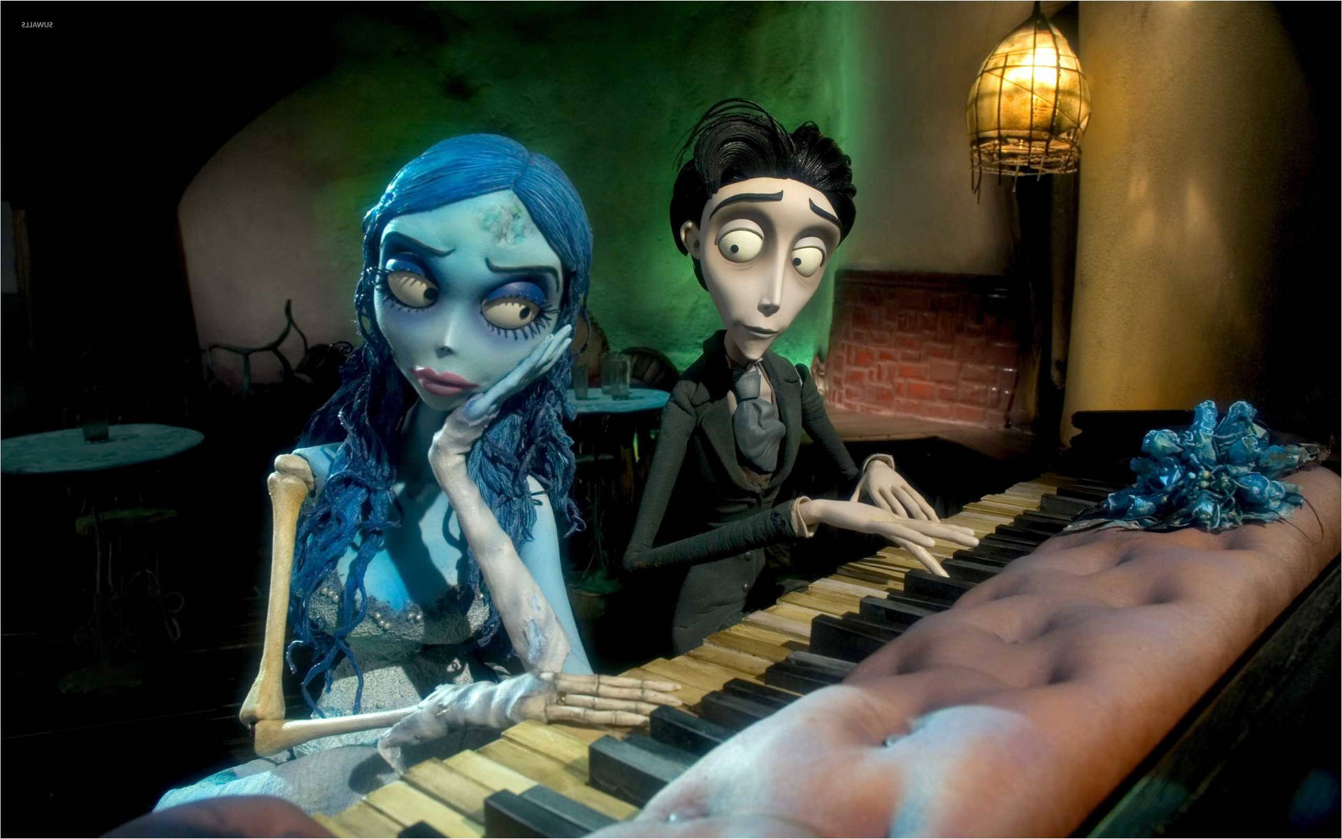 Corpse Bride Playing The Piano Wallpaper