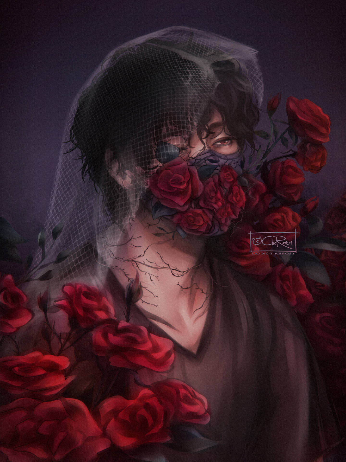 Corpse Husband Red Roses Wallpaper