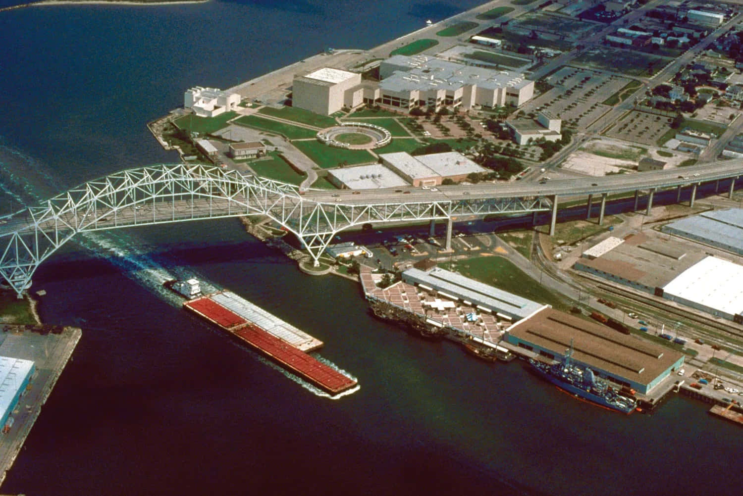Corpus Christi Harbor Bridge Aerial View Wallpaper