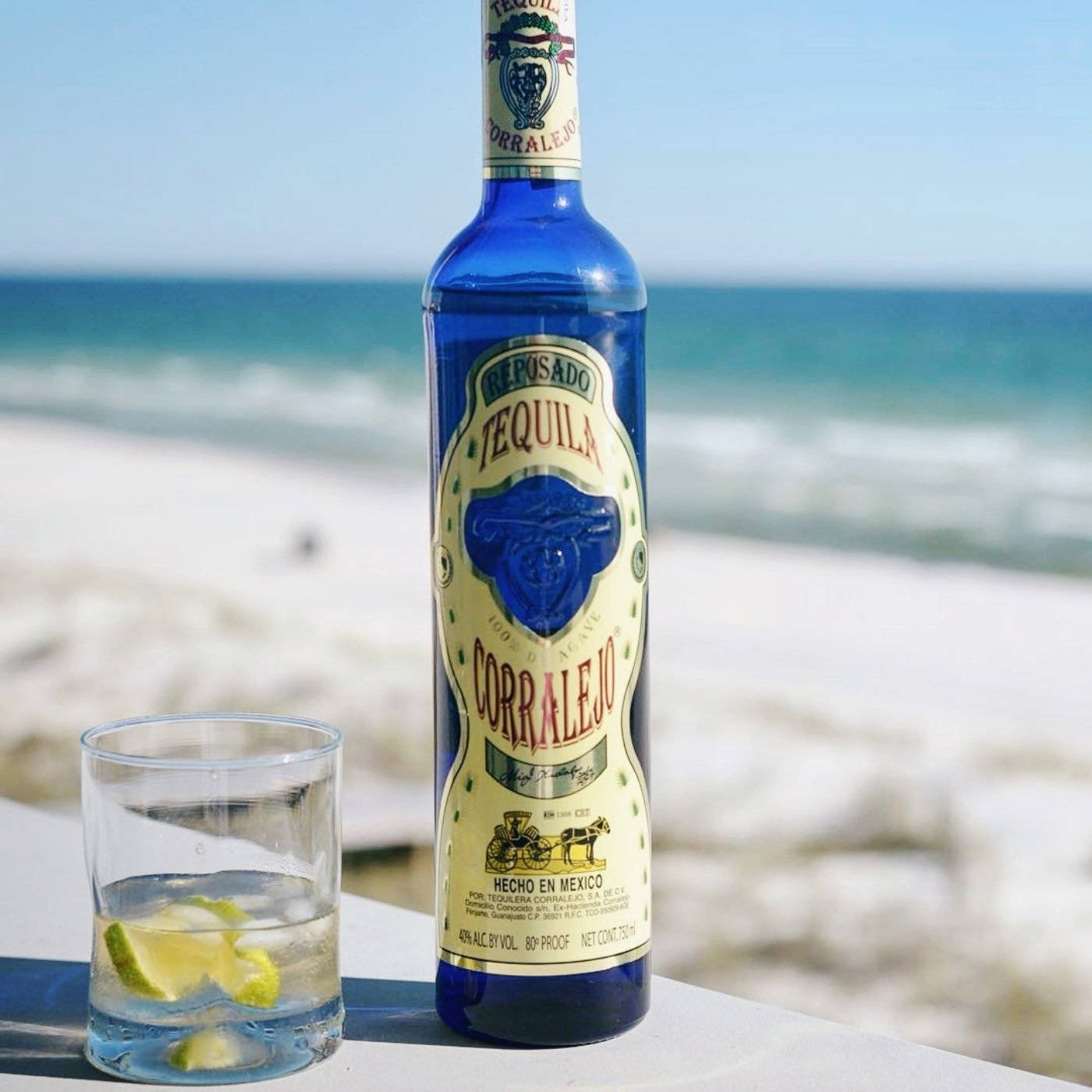 Corralejo Tequila Reposado Blue Beach Cocktail Wallpaper