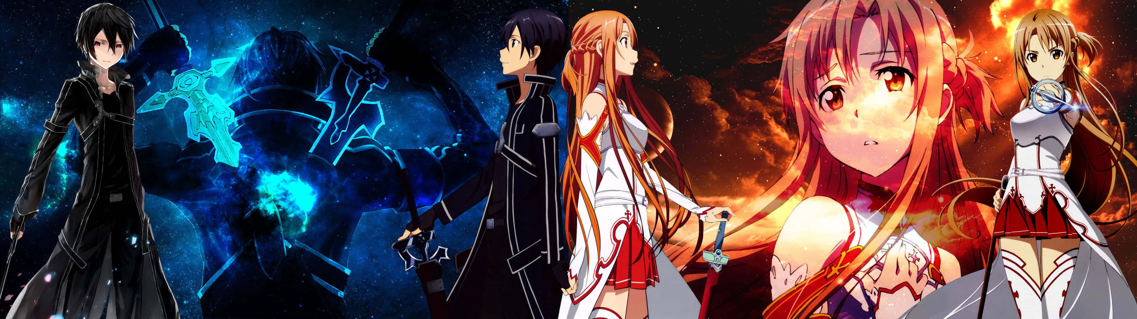 A dynamic stand-off in Sword Art Online game Wallpaper
