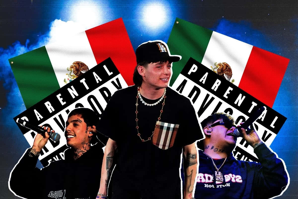 Corridos Tumbados Artists Mexican Flag Background Wallpaper