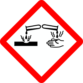 Corrosive Substance Safety Sign PNG