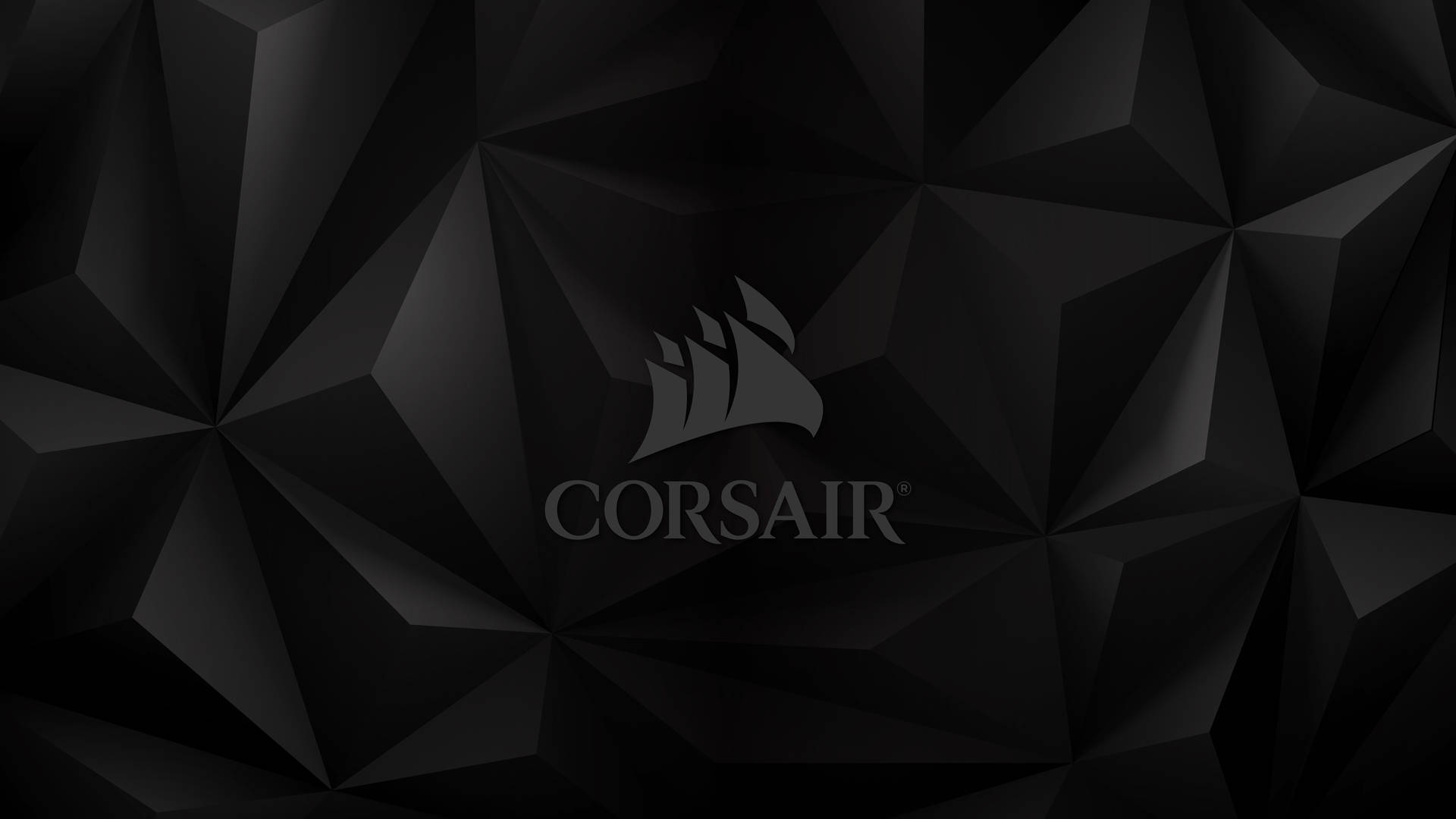 Show your edgy personality with Corsair's black geometric pattern! Wallpaper