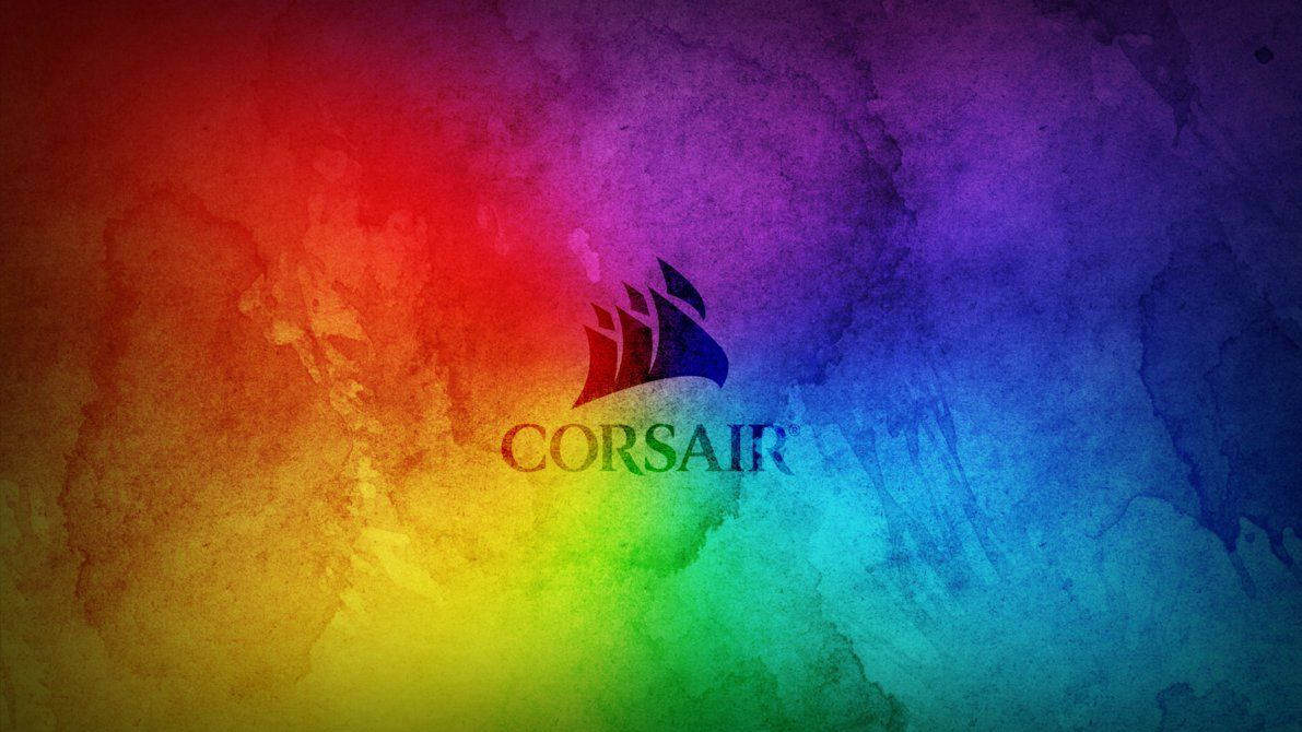 Corsair Logo Abstract Rainbow Background
