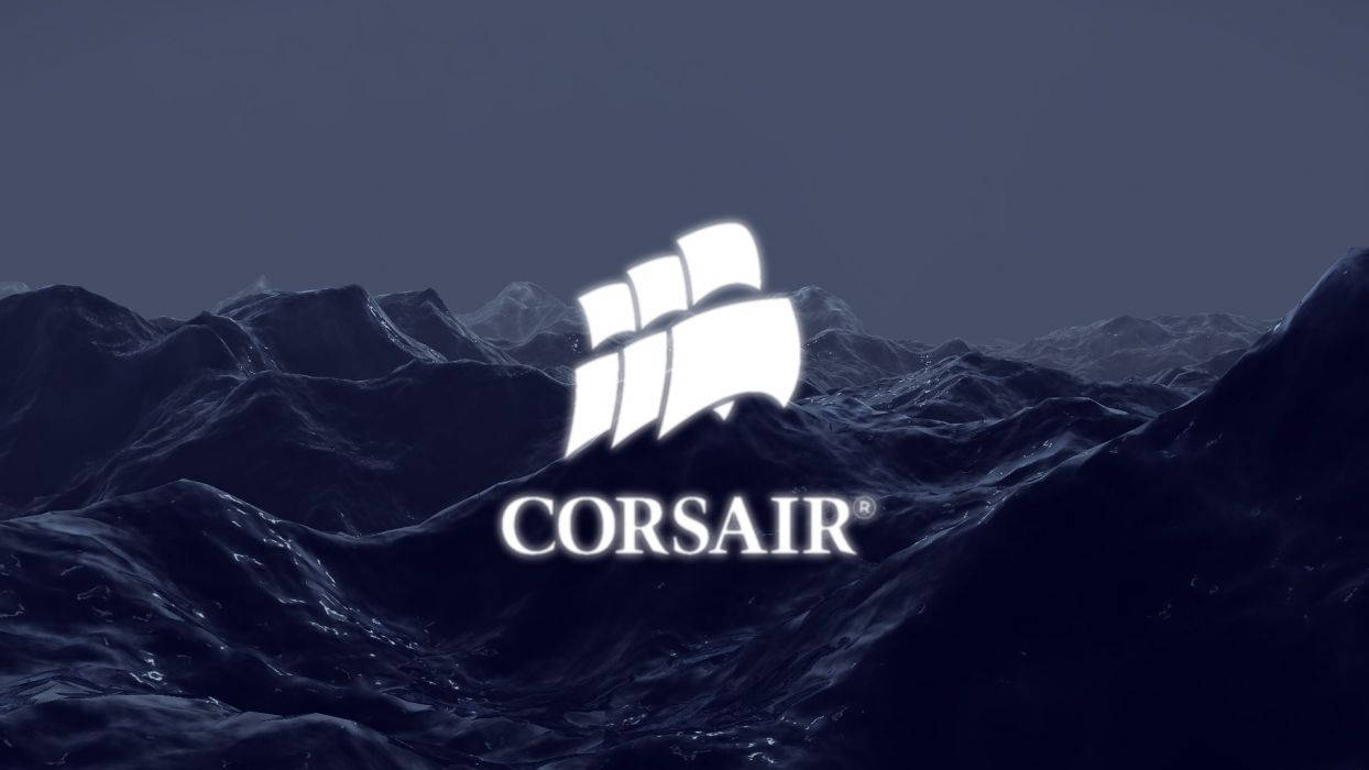 Corsair Logo On Sea Background