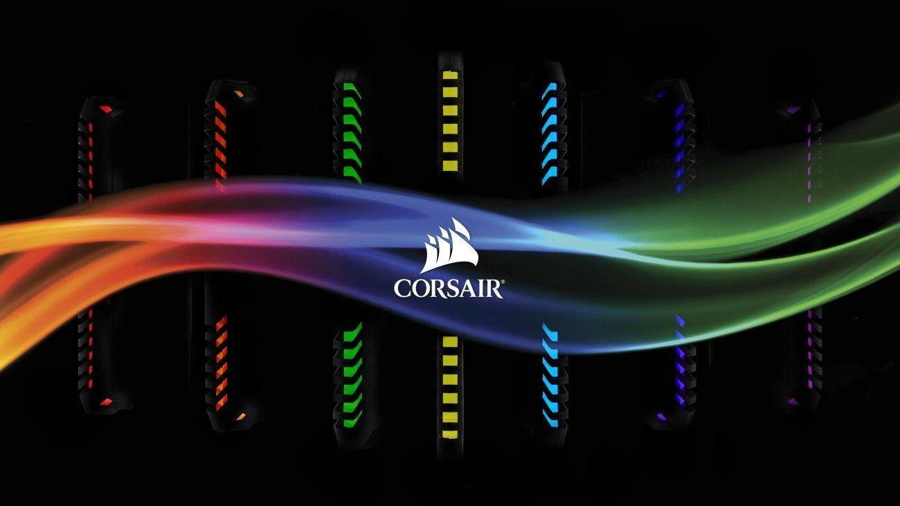 Corsair Logo Waves RGB 4K Wallpaper