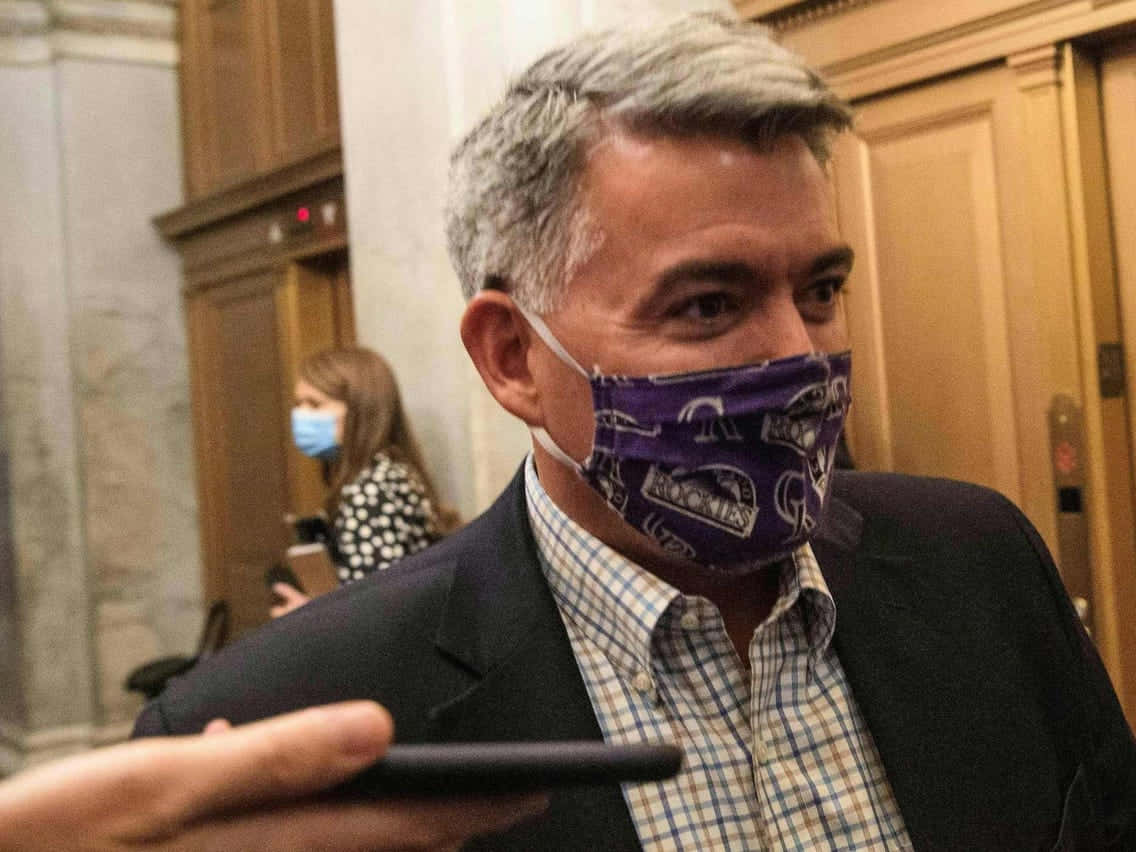 Cory Gardner In A Friendly Discussion At A Public Event Wallpaper