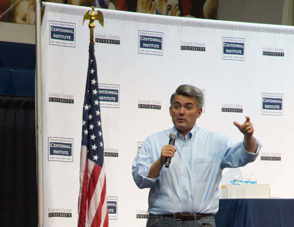Cory Gardner Speaking At A Public Event Wallpaper