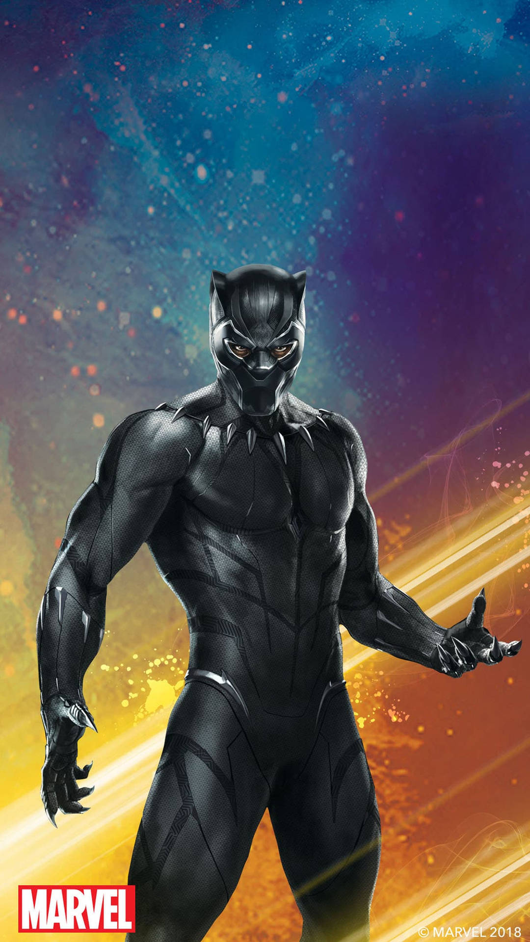 Cosmic Black Panther Marvel Telefon Wallpaper