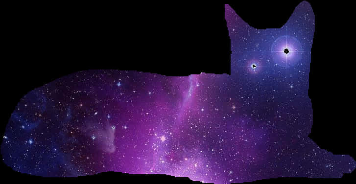 Cosmic Cat Nebula Silhouette PNG