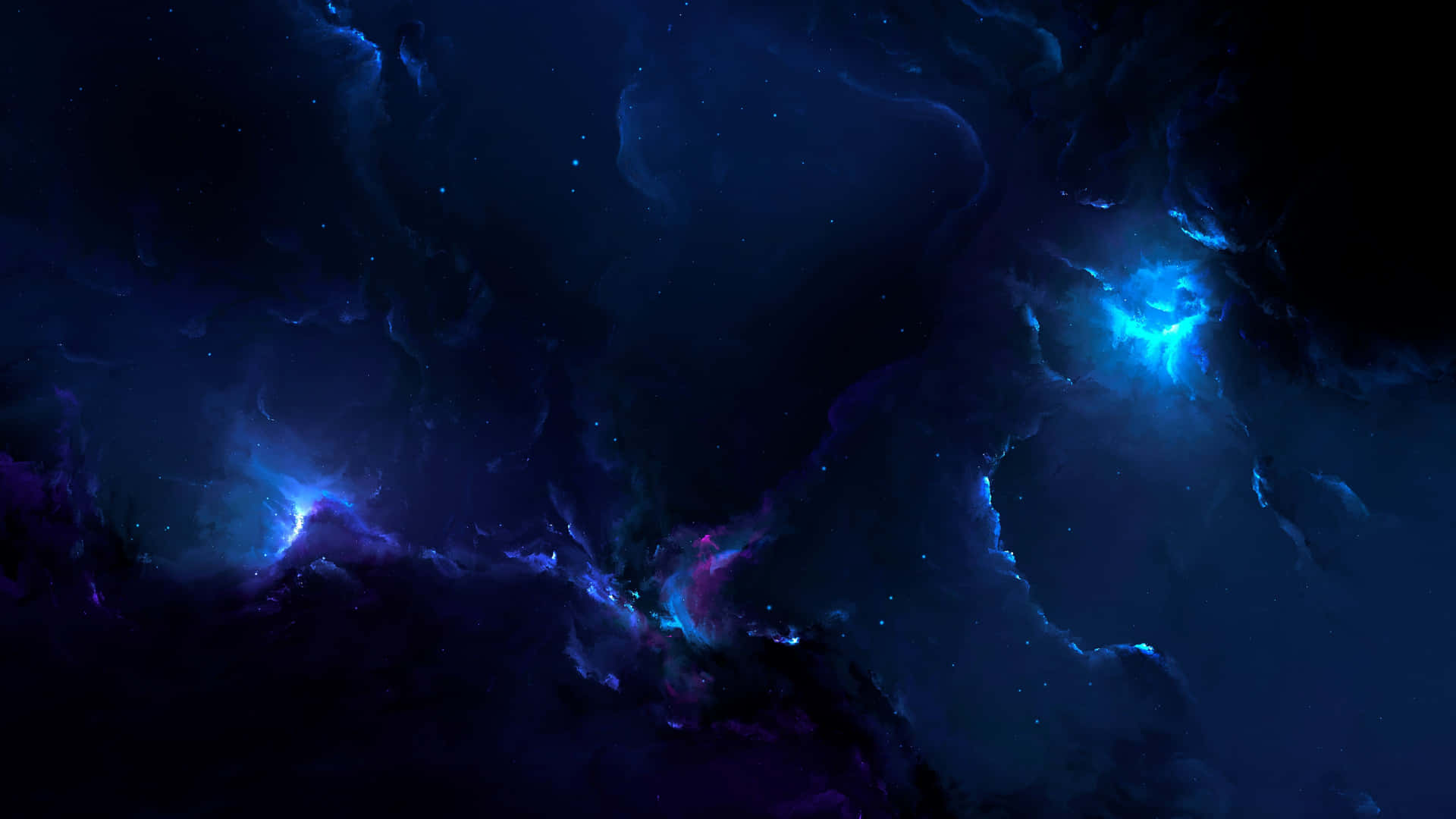 Cosmosprofundo De Luz Azul Oscuro En El Cielo. Fondo de pantalla