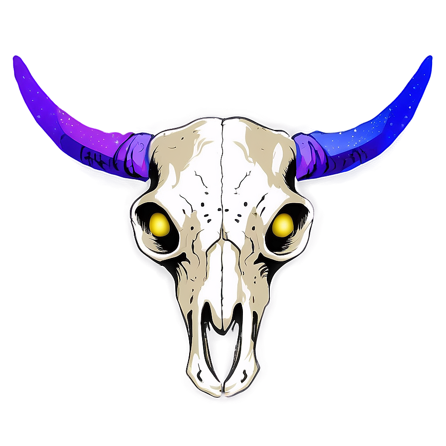 Cosmic Cow Skull Png 06132024 PNG