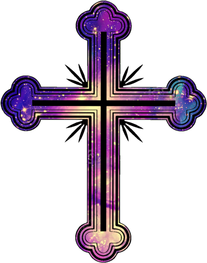 Cosmic Cross Design PNG