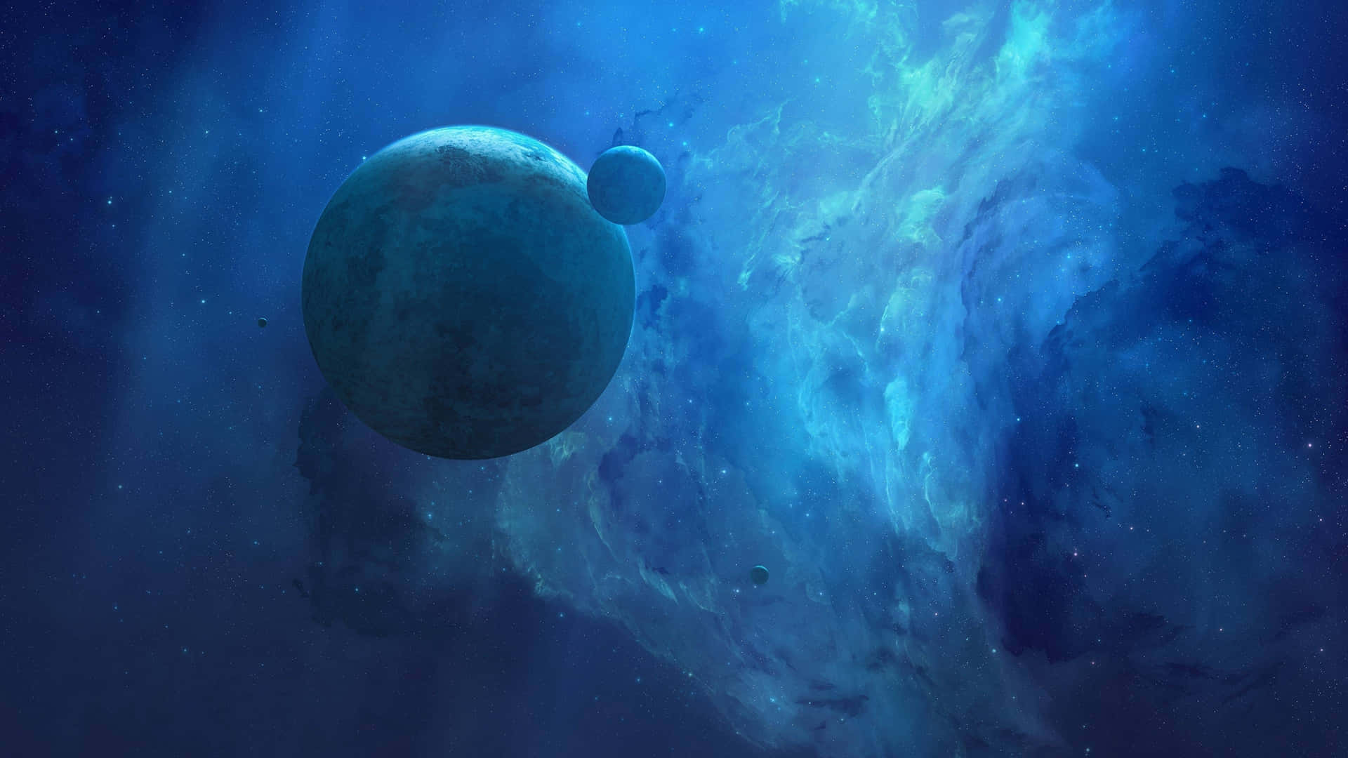 Cosmic_ Dance_in_ Blue_ Nebula Wallpaper
