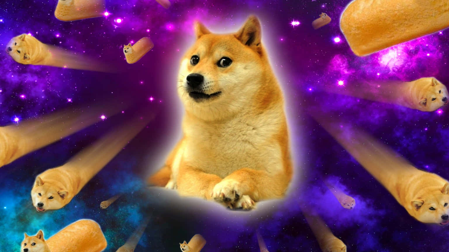 Cosmic Doge Nebula Wallpaper