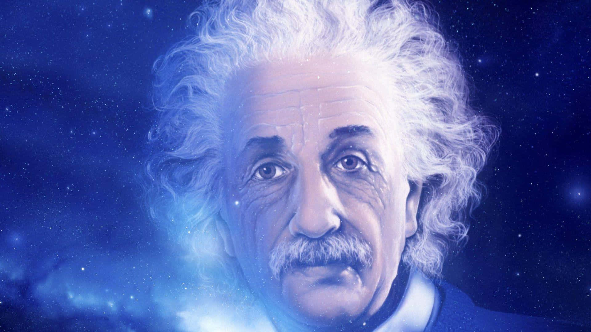 Cosmic Einstein Portrait Wallpaper