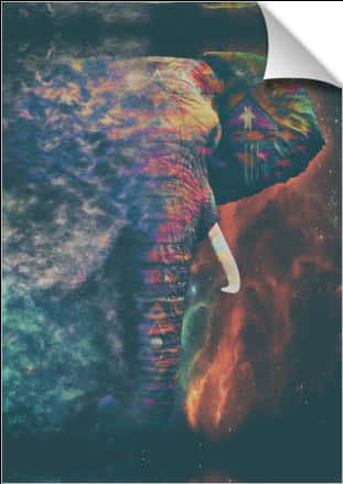 Cosmic Elephant Artwork PNG