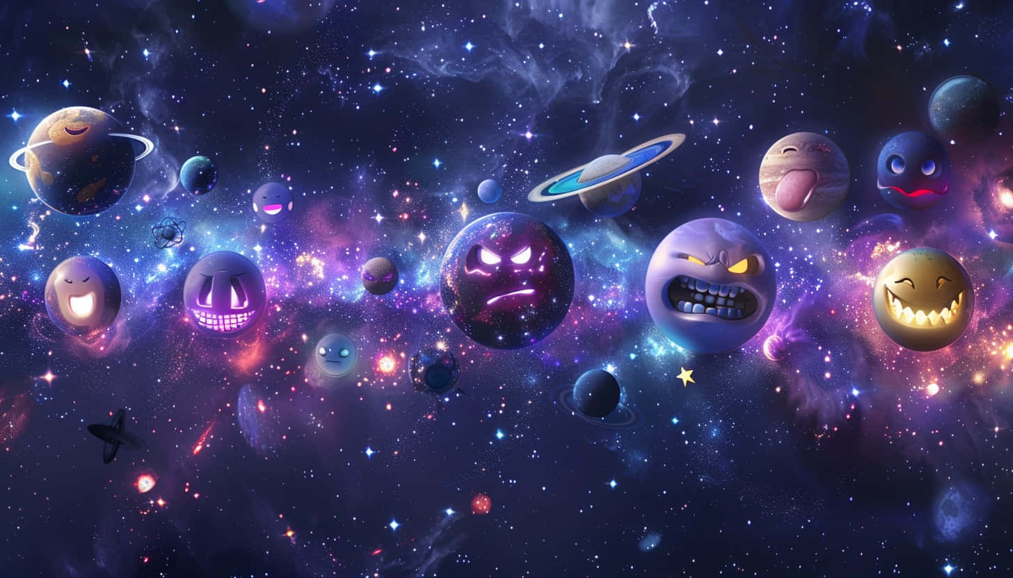Cosmic_ Emoji_ Expressions Wallpaper