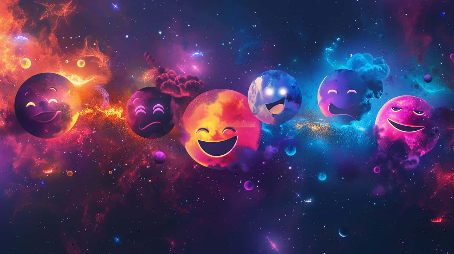 Cosmic Emoji Expressions Wallpaper