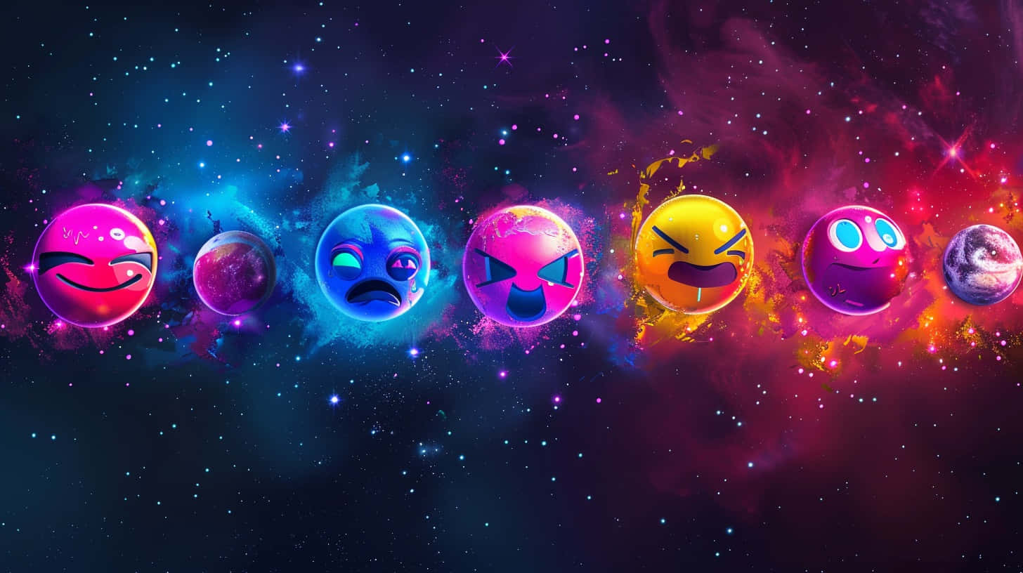 Cosmic_ Emoji_ Expressions Wallpaper
