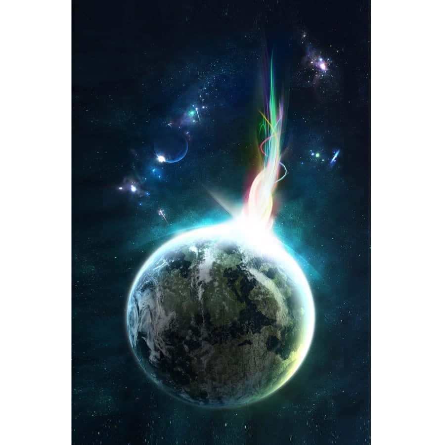 Cosmic_ Energy_ Impact_on_ Planet Wallpaper