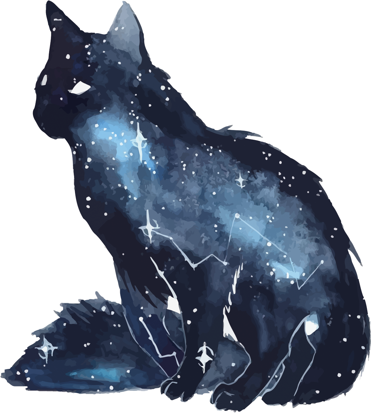 Download Cosmic Feline Galaxy Cat.png | Wallpapers.com