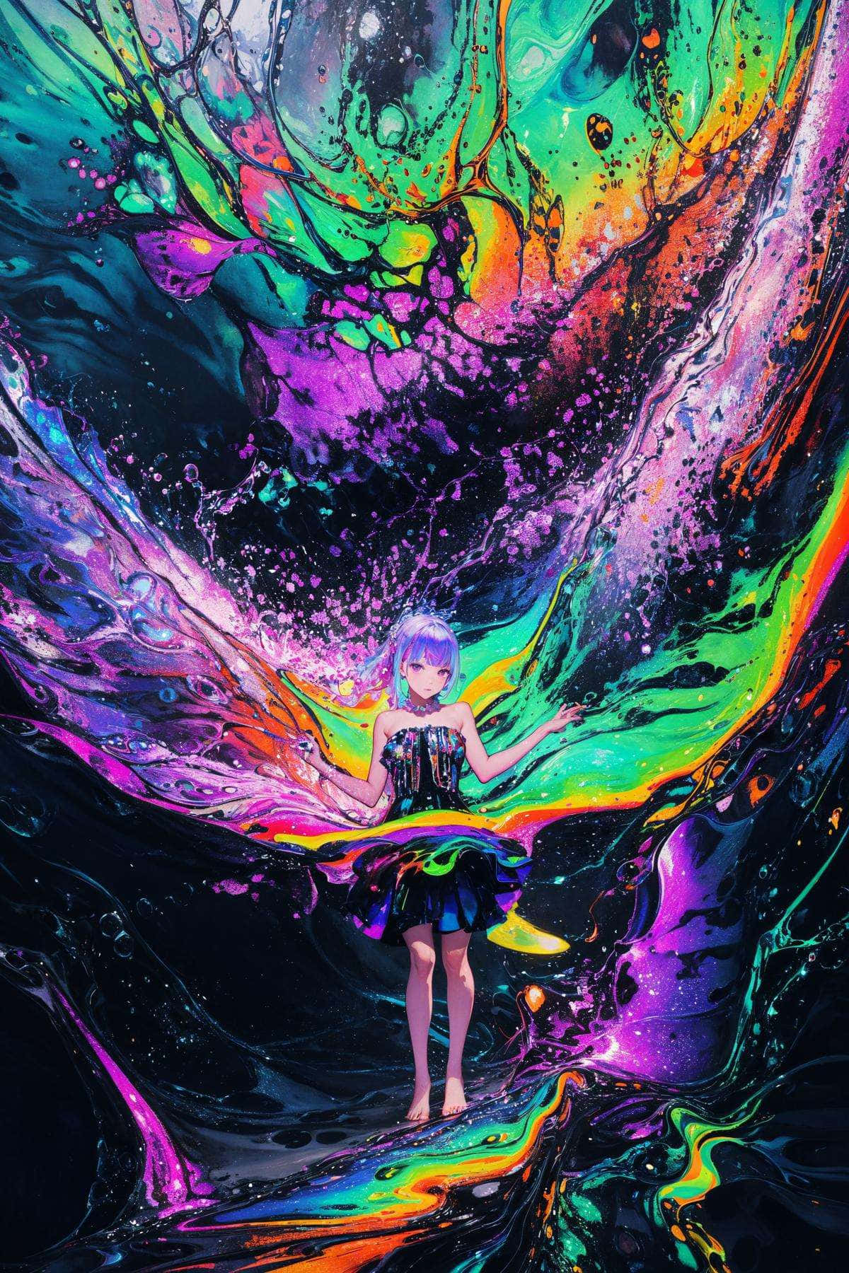 Download Cosmic Flow Anime Art Wallpaper | Wallpapers.com