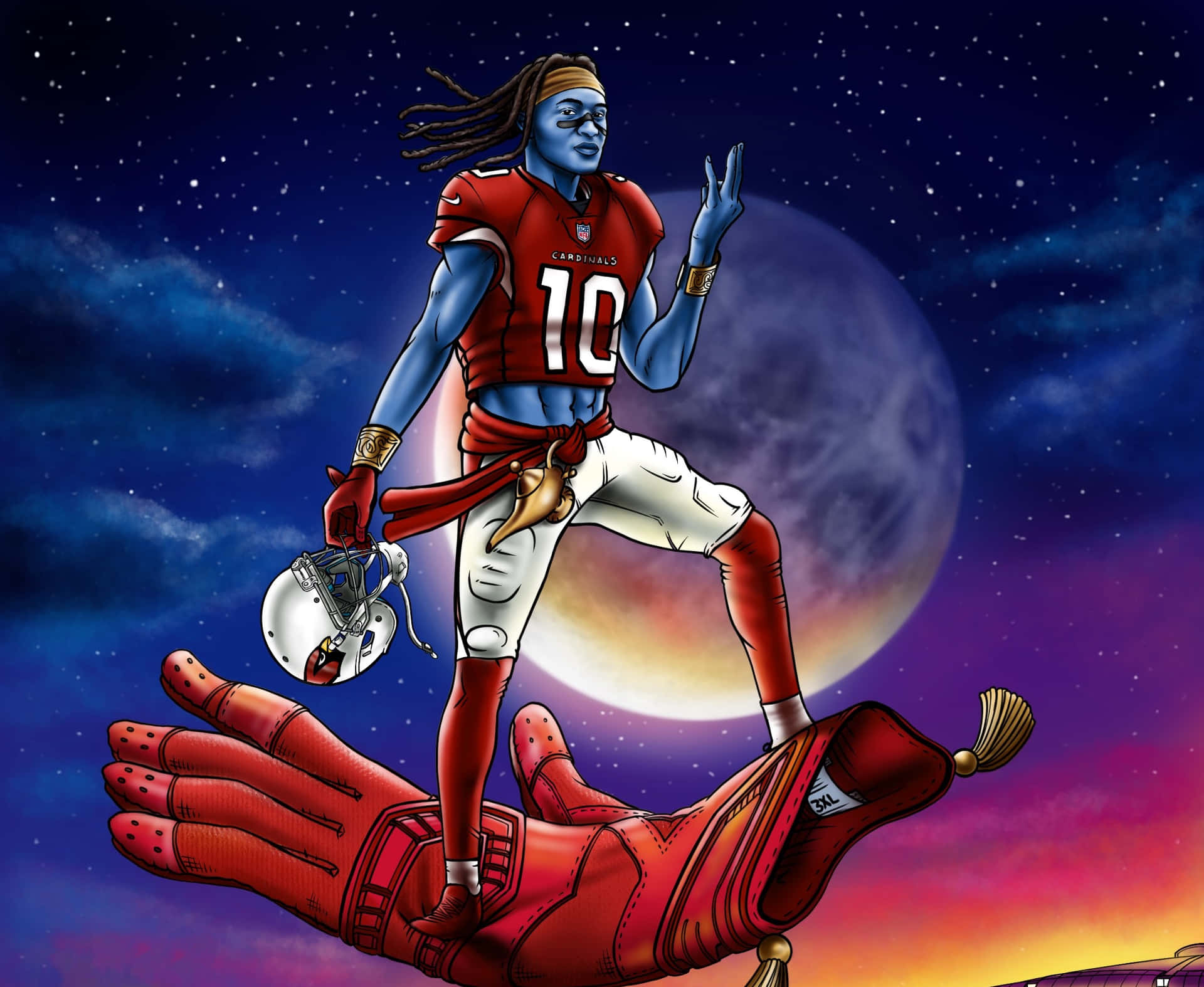 Cosmic Football Player Illustration Wallpaper