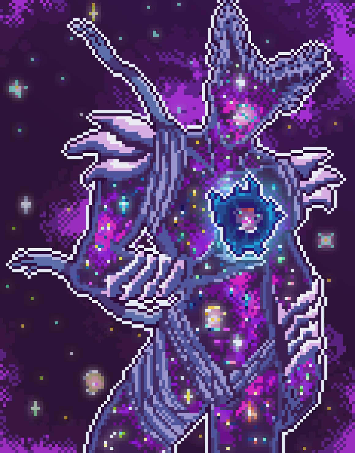 Cosmic_ Garou_ Pixel_ Art Wallpaper