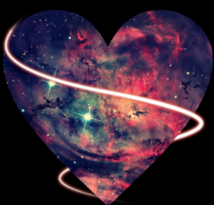 Cosmic Heart Nebula Galaxy PNG