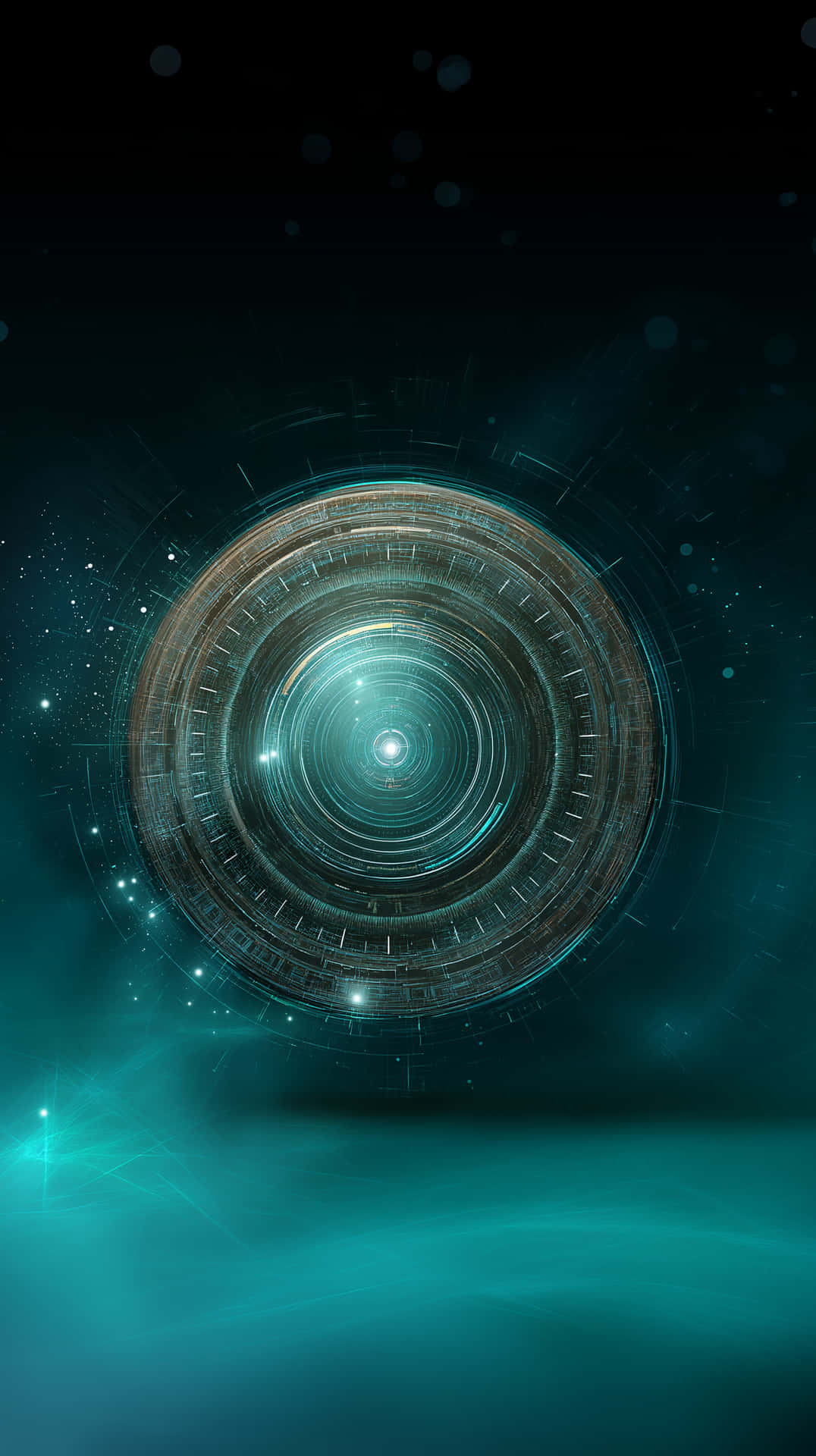 Cosmic Hub: Luminous Digital Portal With Galactic Essence Wallpaper