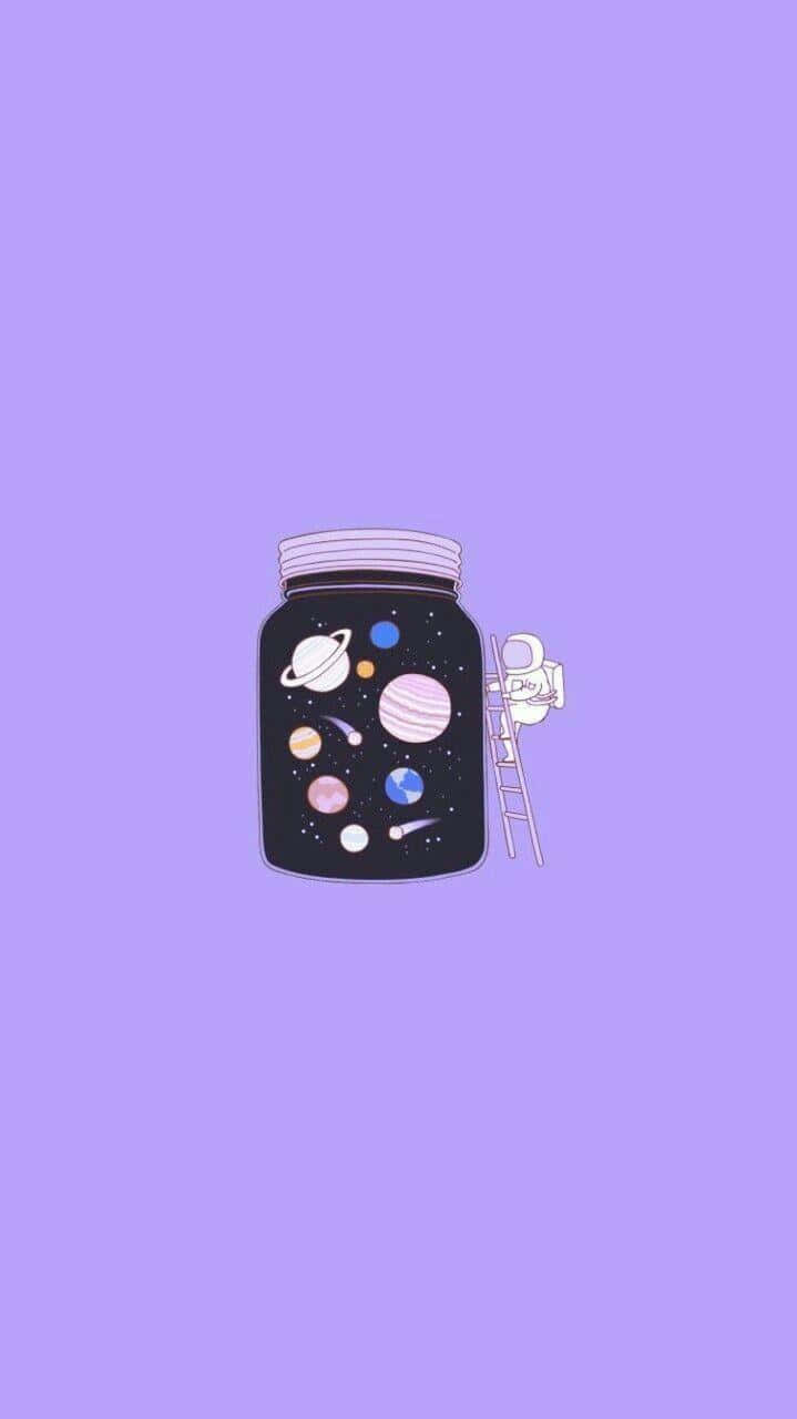 Cosmic Jar Purple Aesthetic Wallpaper Wallpaper