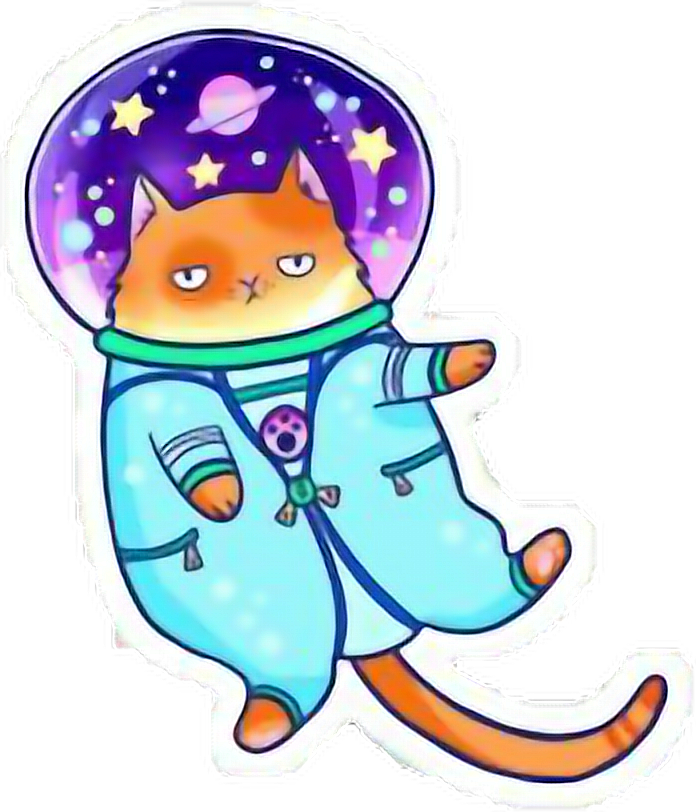 Cosmic Kitty Astronaut Sticker PNG