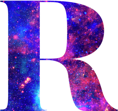 Cosmic Letter R Design PNG