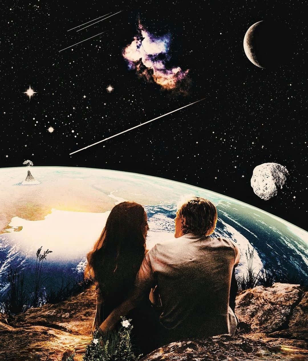 Cosmic Lovers Observing Earth.jpg Wallpaper