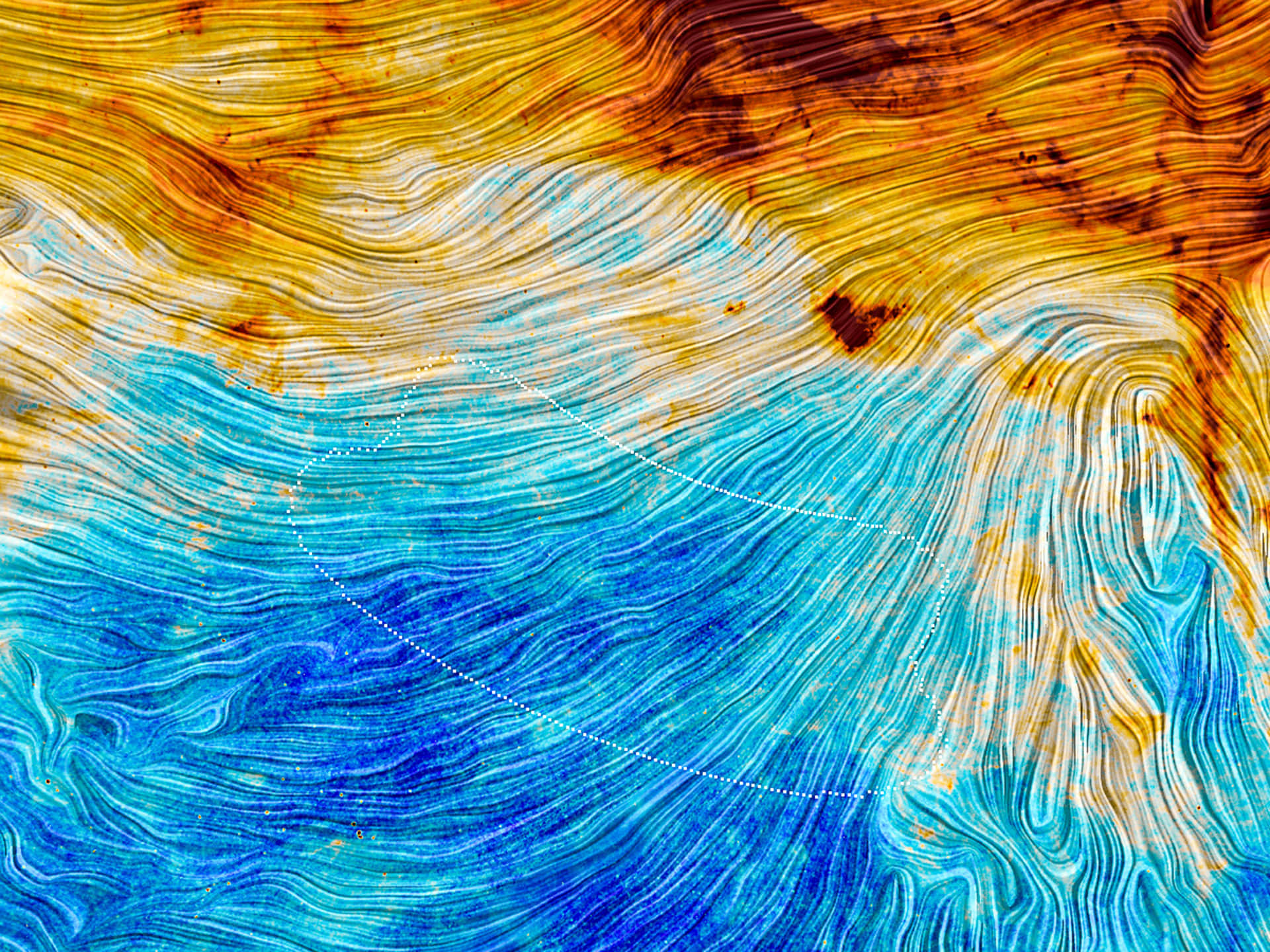 Den kosmiske mikrobølgebaggrundsbaggrund har en kosmisk svælg af blå og orange.