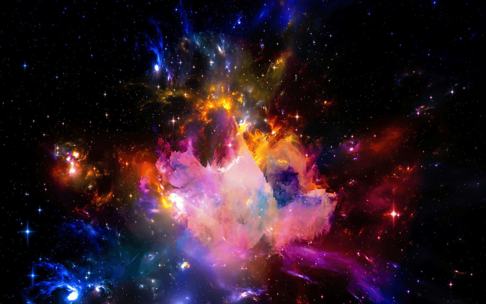 A Colorful Nebula In Space