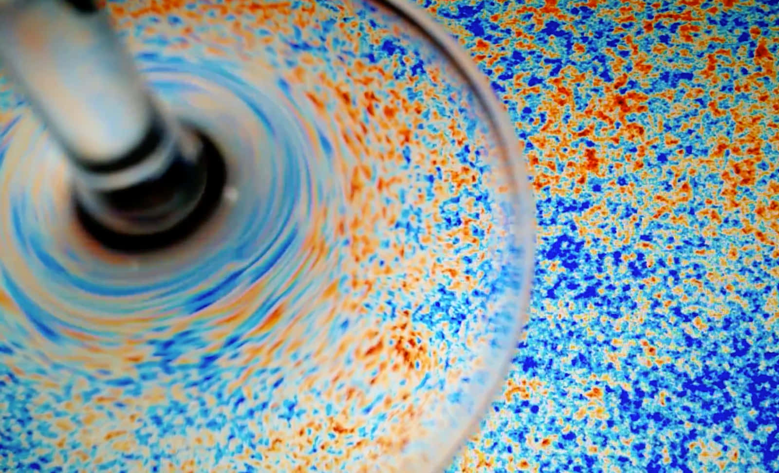 Orange og blå kosmisk mikrobølge baggrundsstråling