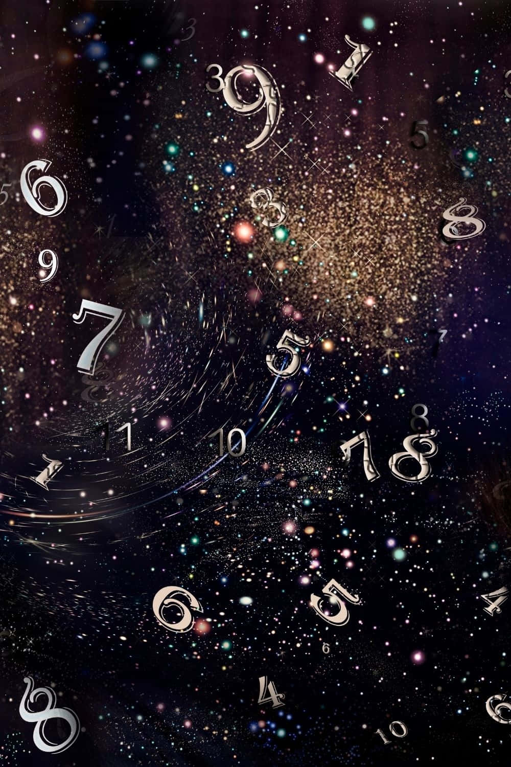 Cosmic_ Numbers_ Swirl Wallpaper