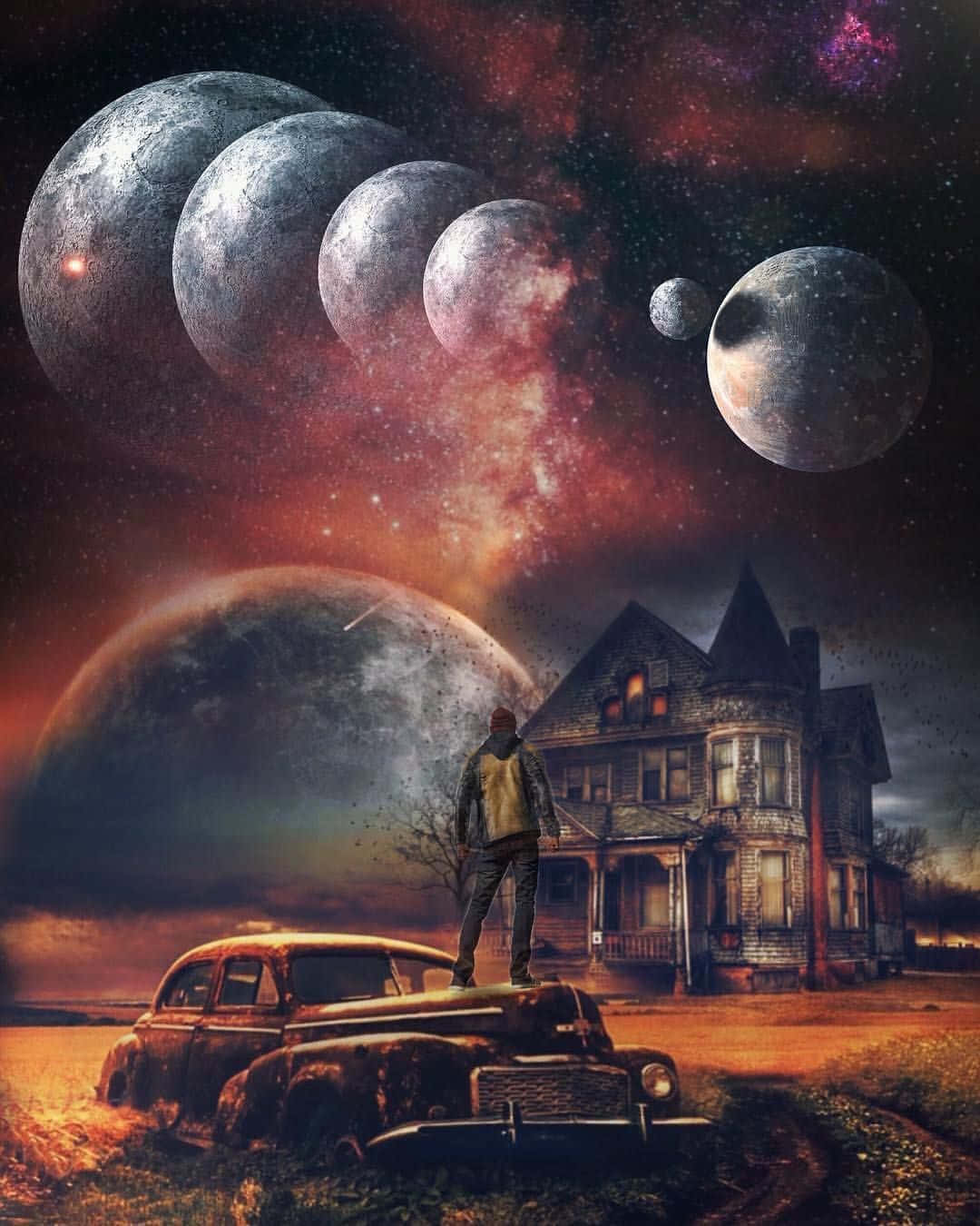 Cosmic Phases Over Haunted House.jpg Wallpaper